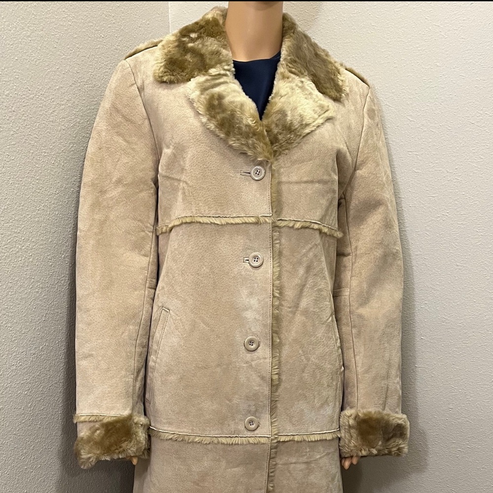 Brandon Thomas Leather faux coat woman’s sz M